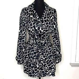 Luii Animal Print Trench Coat Jacket